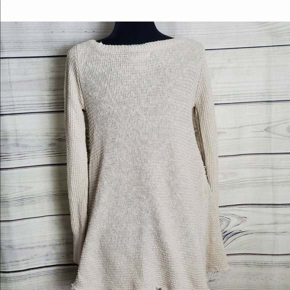 Blue Moon Anthropology Knit Boho Hi Lo Distressed Sweater - Picture 6 of 16